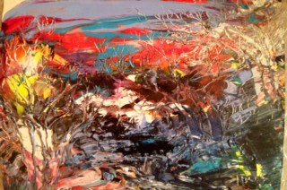 CORAL LANDSCAPE - 2012, acrylic and ink on card